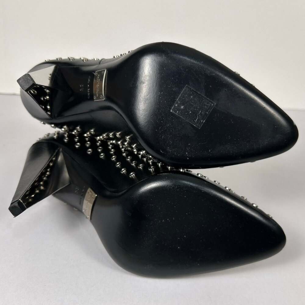 Michael Kors Collection Studded Leather Ankle Boots Italy Pointed Toe Stiletto S - Picture 11 of 15